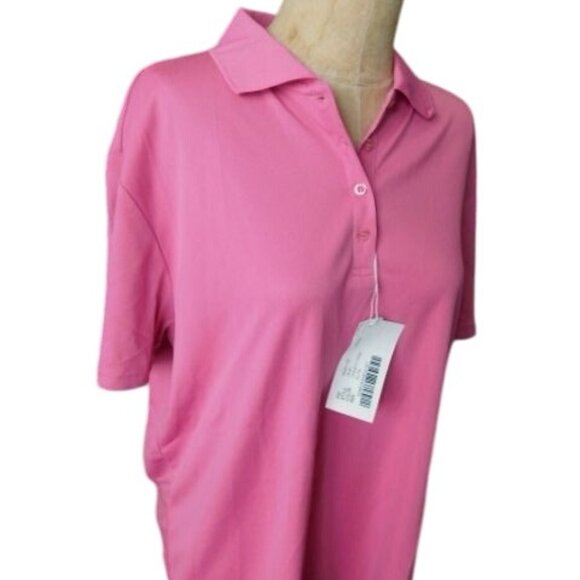Core 365 Size XL Ladies Classic Pink Collared Golf Polo Activewear Top NWT - Picture 2 of 2